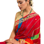 Gulkand Lehariya Saree | Aari Gottapati Work on Chinon | Jaipurio Designer Collection